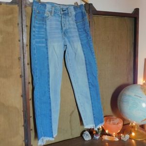 American eagle two tone crop jeans